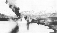 1942: Japanese bombing of Dutch Harbor, 4 June 1942.  [Naval Archives]