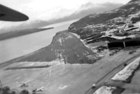 1944: Approach to Dutch Harbor's runway.  [Ken Claypool]